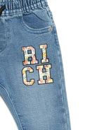 Jeans per neonato John Richmond Junior in denim con stampa - Rubino Kids