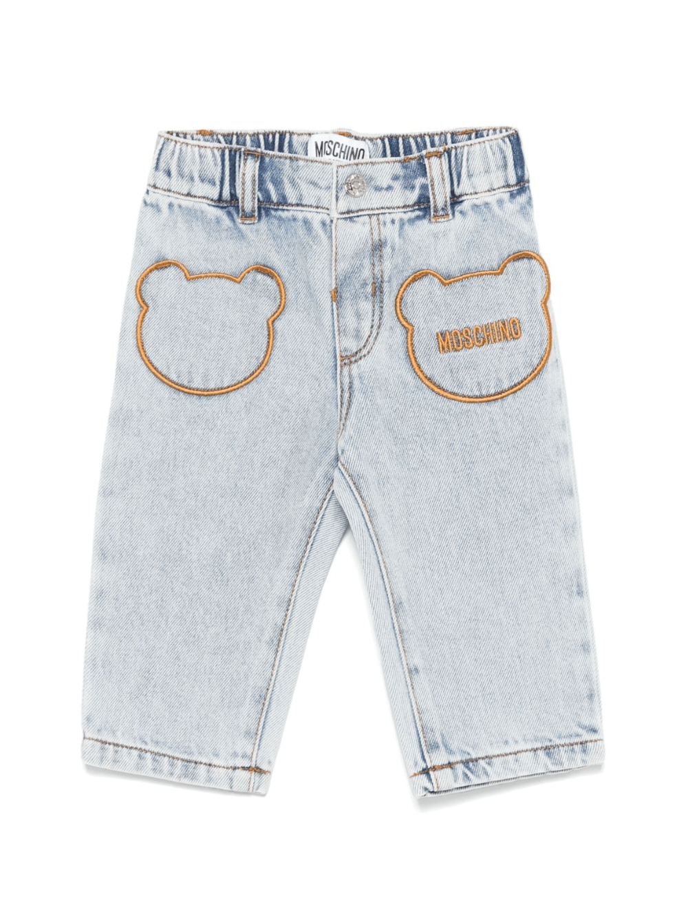 Jeans per neonato Moschino Kids denim con vita elasticizzata - Rubino Kids