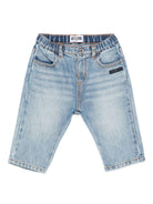 Jeans per neonato Moschino Kids in denim con vita elasticizzata - Rubino Kids