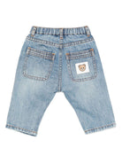 Jeans per neonato Moschino Kids in denim con vita elasticizzata - Rubino Kids