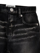 Jeans per neonato Moschino Kids in denim nero con effetto vissuto - Rubino Kids