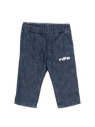 Jeans per neonato Off - White Kids in denim con elastico in vita - Rubino Kids