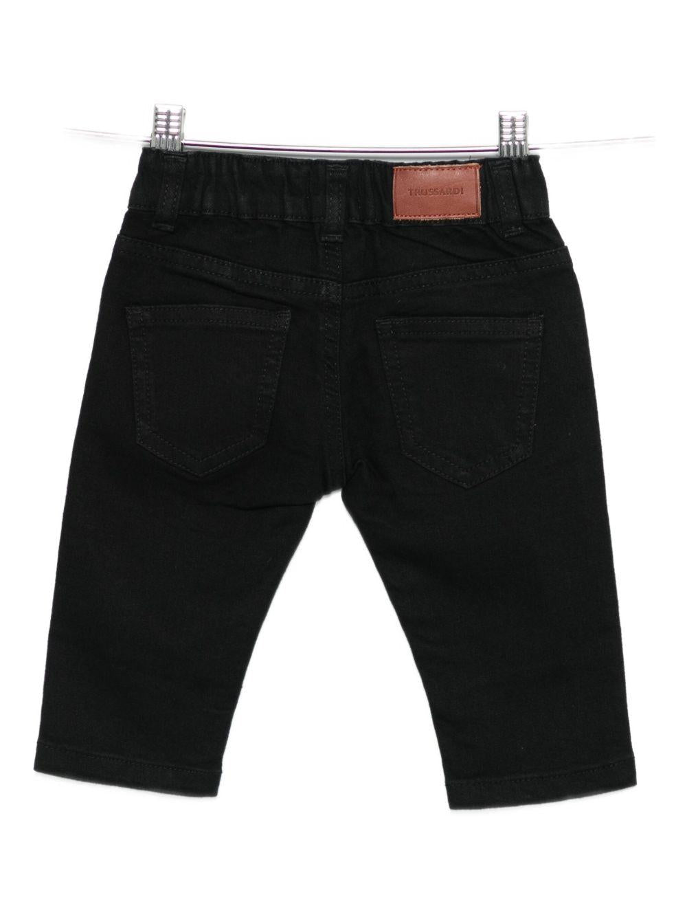 Jeans per neonato Trussardi Junior nero con cintura elasticizzata - Rubino Kids