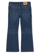 Jeans svasati con ricamo per bambina Tommy Hilfiger Junior blu con passanti - Rubino Kids