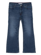 Jeans svasati con ricamo per bambina Tommy Hilfiger Junior blu con passanti - Rubino Kids