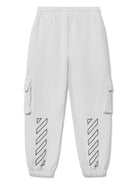 Joggers Bookish per bambino Off - White Kids grigio con tasche cargo - Rubino Kids