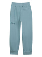 Joggers per bambino Givenchy Kids azzurro con logo sulla gamba - Rubino Kids