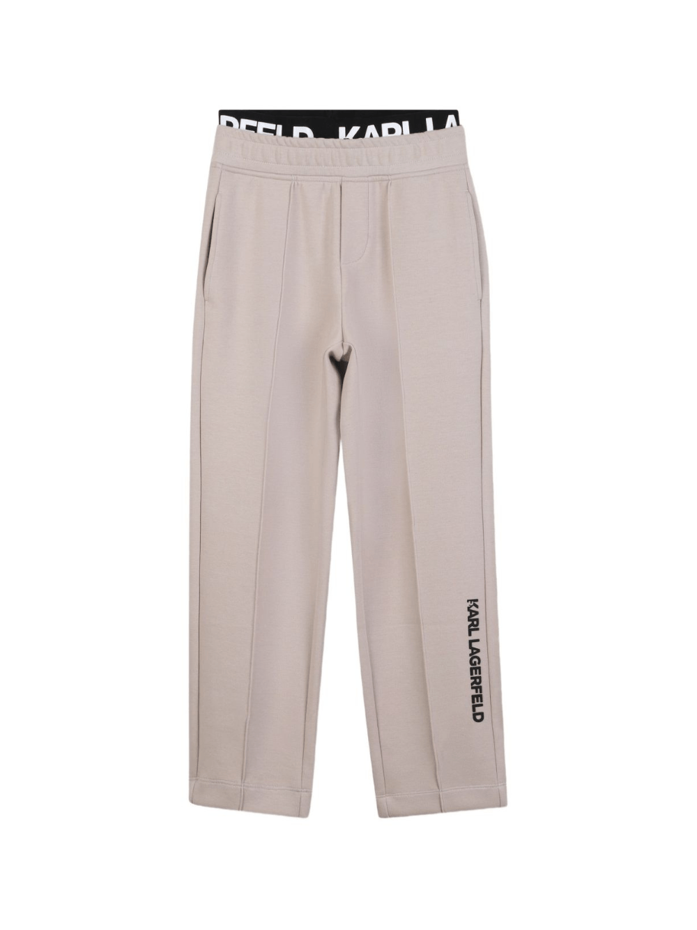 Joggers per bambino Karl Lagerfeld Kids beige con vita elasticizzata - Rubino Kids
