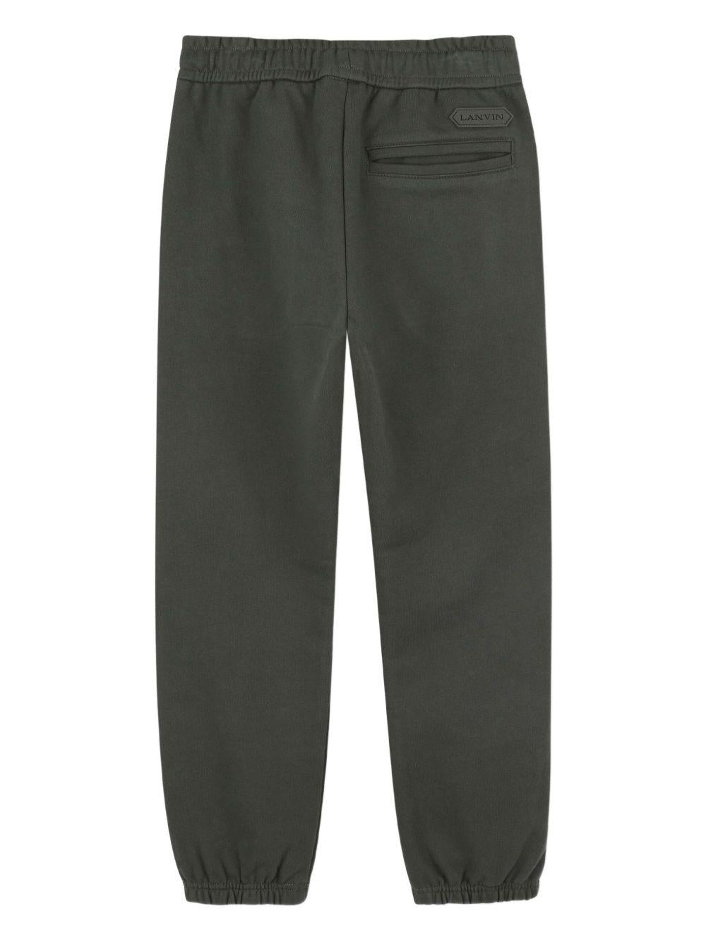 Joggers per bambino Lanvin Enfant verde con orli elasticizzati - Rubino Kids