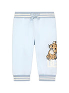 Joggers per neonato Dolce & Gabbana Kids azzurro con stampa leopardata - Rubino Kids