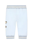 Joggers per neonato Dolce & Gabbana Kids azzurro con stampa leopardata - Rubino Kids