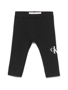 Leggings con monogramma per neonata Calvin Klein Kids nero con stampa sulla gamba - Rubino Kids