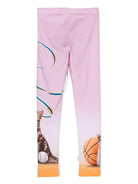 Leggings con stampa per bambina Molo rosa con gamba affusolata - Rubino Kids