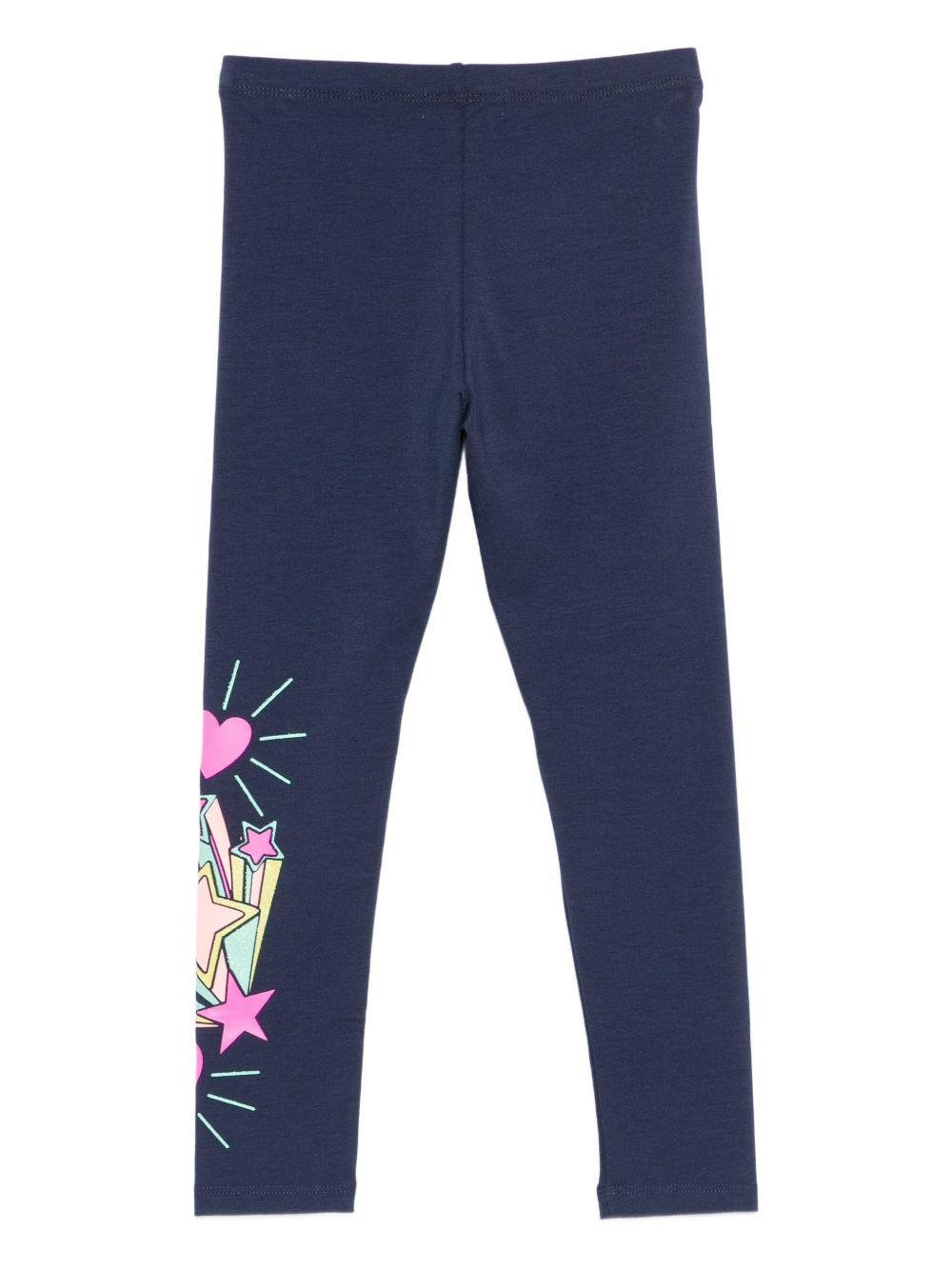 Leggings per bambina Billieblush blu con decorazione sulla gamba - Rubino Kids