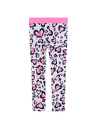 Leggings per bambina Billieblush rosa con stampa a cuori all - over - Rubino Kids