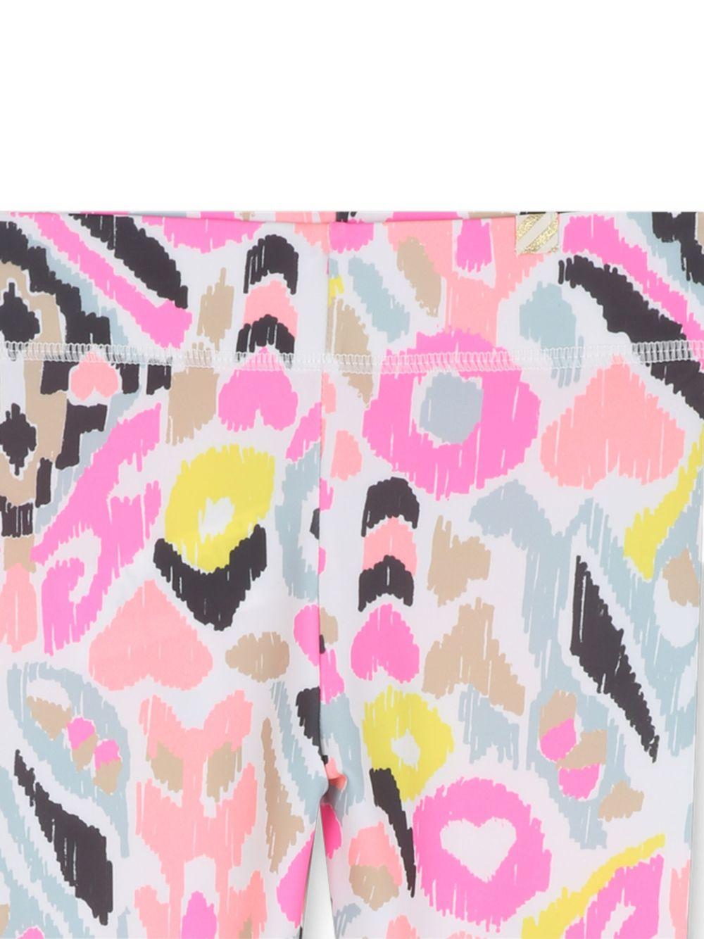 Leggings per bambina Billieblush rosa con stampa astratta - Rubino Kids