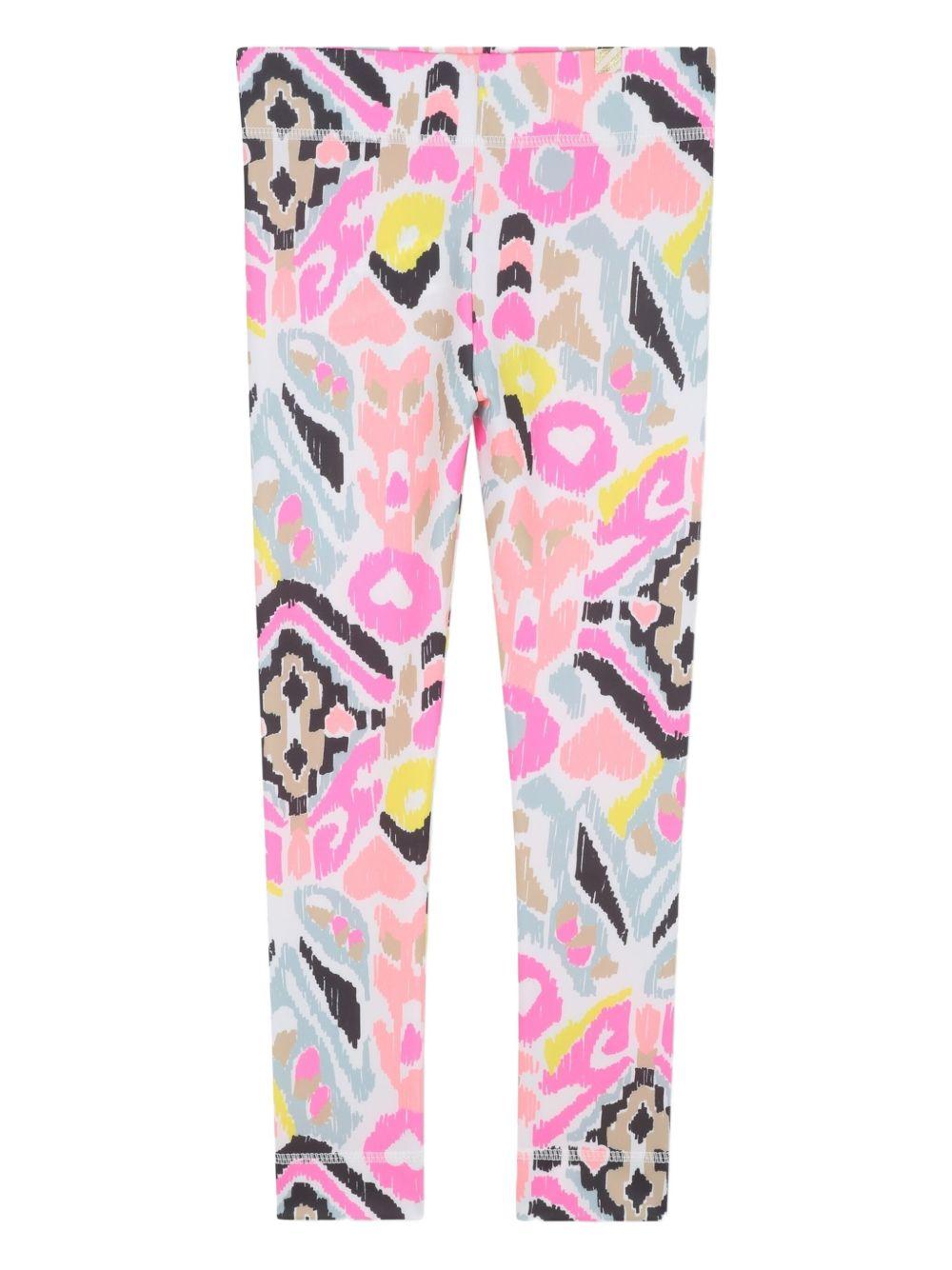 Leggings per bambina Billieblush rosa con stampa astratta - Rubino Kids