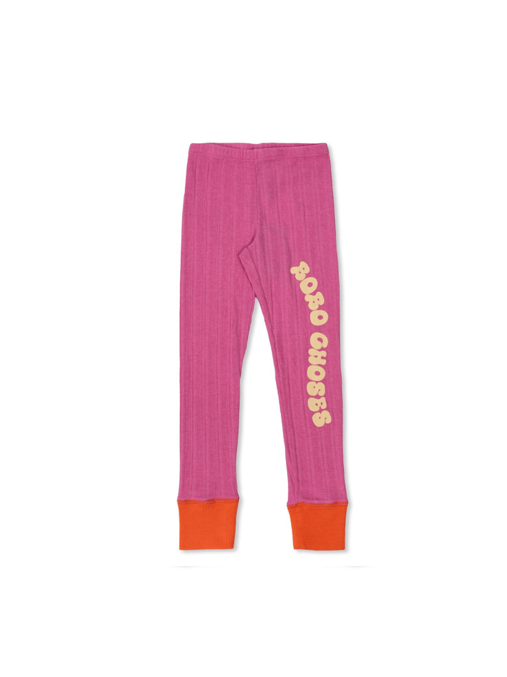 Leggings per bambina Bobo Choses fucsia con stampa logo sulla gamba - Rubino Kids
