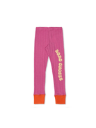 Leggings per bambina Bobo Choses fucsia con stampa logo sulla gamba - Rubino Kids