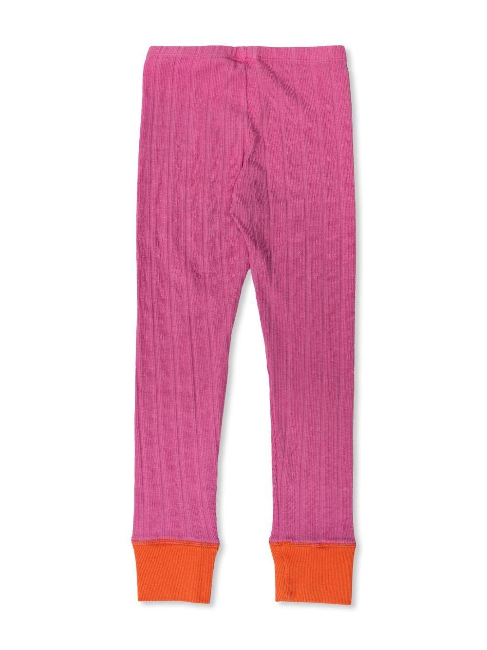 Leggings per bambina Bobo Choses fucsia con stampa logo sulla gamba - Rubino Kids