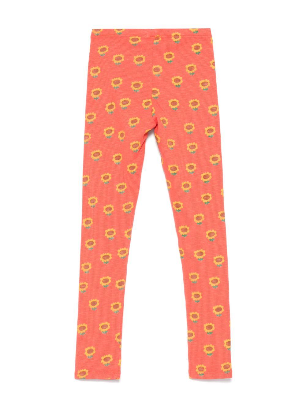 Leggings per bambina Bobo Choses Sunflower arancione con stampa girasoli - Rubino Kids