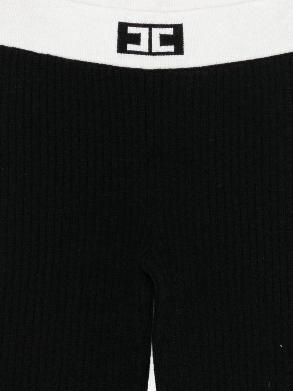 Leggings per bambina Elisabetta Franchi La Mia Bambina nero con bordo a contrasto - Rubino Kids