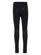 Leggings per bambina Givenchy Kids nero con stampa logo all - over - Rubino Kids