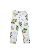 Leggings per bambina Monnalisa bianco con stampa limoni - Rubino Kids