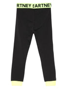 Leggings per bambina Stella McCartney Kids nero con banda logata - Rubino Kids
