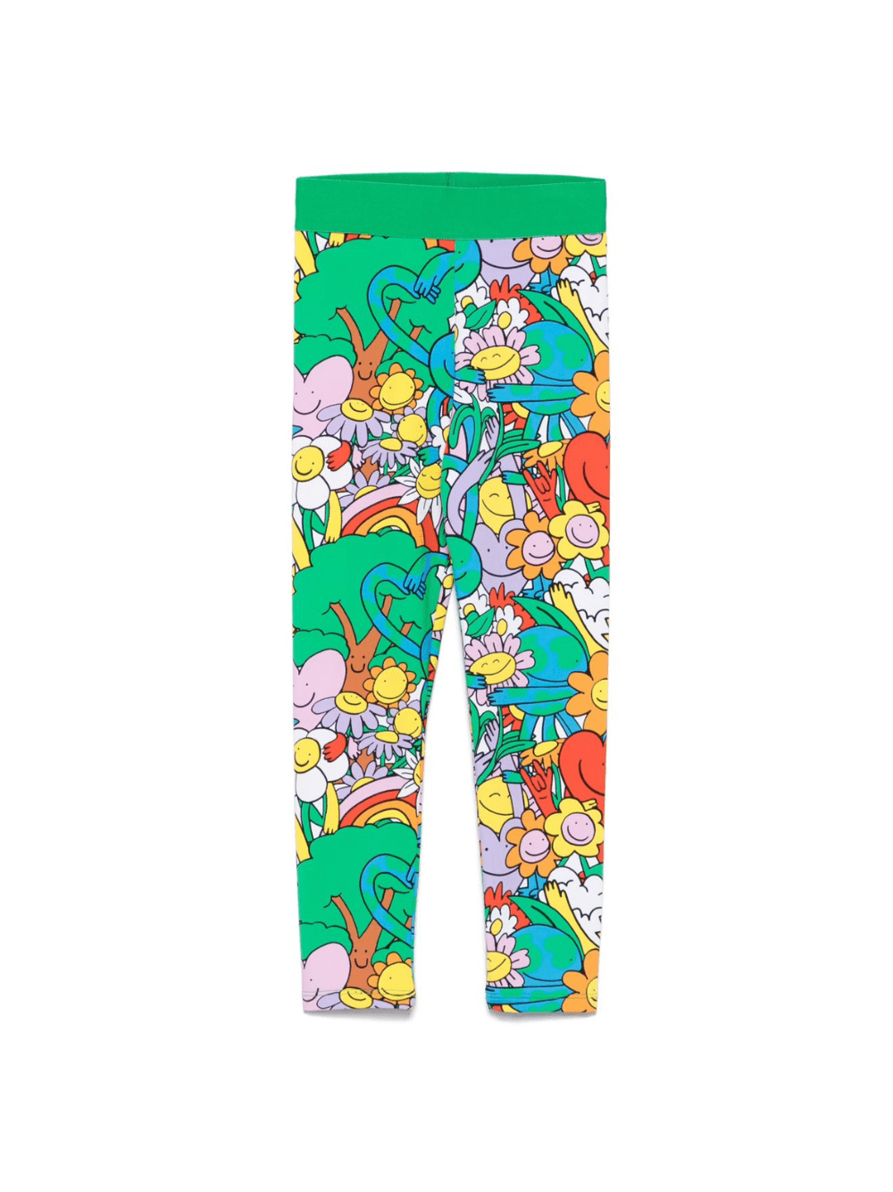 Leggings per bambina Stella McCartney Kids verde con stampa floreale - Rubino Kids