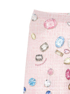 Leggings per bambina Stitch Disney x Monnalisa rosa con stampa gemme - Rubino Kids