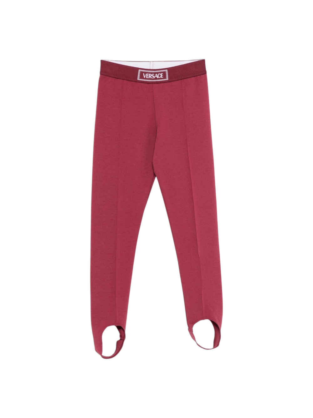 Leggings per bambina Versace Kids bordeaux con orlo con staffa - Rubino Kids