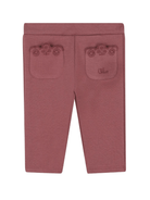 Leggings per neonata Chloé Kids rosa con ricamo sulle tasche - Rubino Kids