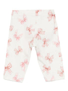 Leggings per neonata Monnalisa bianco con stampa a fiocco - Rubino Kids