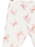 Leggings per neonata Monnalisa bianco con stampa a fiocco - Rubino Kids