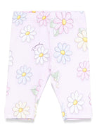 Leggings per neonata Monnalisa rosa con stampa floreale - Rubino Kids