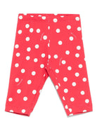 Leggings per neonata Monnalisa rosso a pois in jersey - Rubino Kids