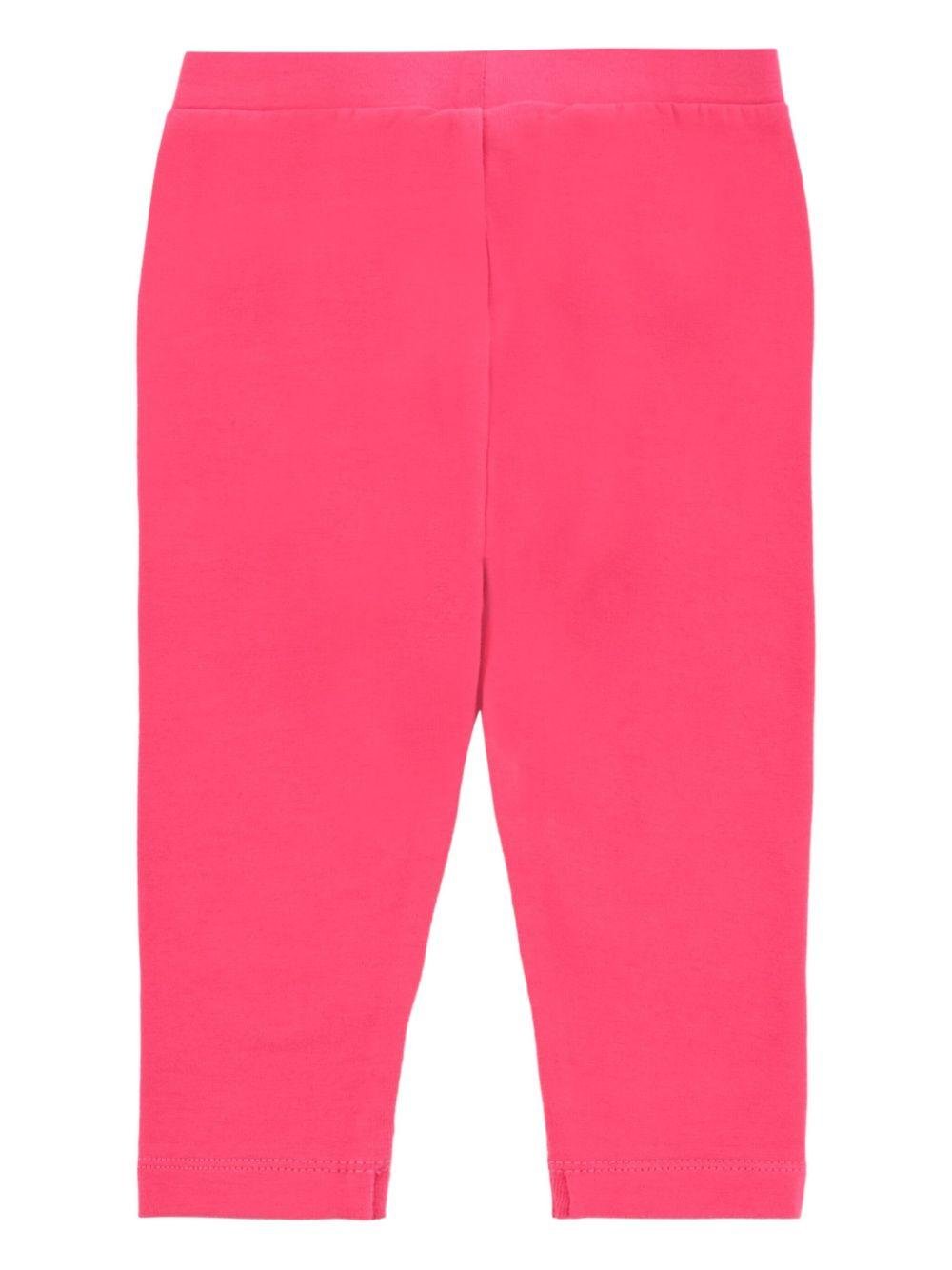 Leggings per neonata Moschino Kids fucsia con logo teddy - Rubino Kids