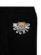 Leggings per neonata Moschino Kids nero con logo teddy - Rubino Kids