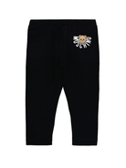Leggings per neonata Moschino Kids nero con logo teddy - Rubino Kids
