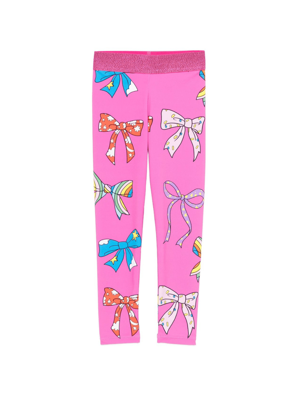 Leggins per bambina Stella McCartney Kids fucsia con stampa fiocchi - Rubino Kids