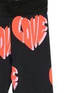 Leggins per bambina Stella McCartney Kids neri con motivo a cuore - Rubino Kids