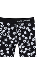 Leggins per bambina The Marc Jacobs Kids neri con stampa a fiori all - over - Rubino Kids