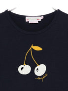 Maglia per bambina Bonpoint blu con stampa ciliegia - Rubino Kids