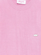 Maglia per bambina Emilio Pucci Junior rosa con motivo a coste - Rubino Kids