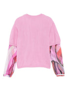 Maglia per bambina Emilio Pucci Junior rosa con motivo a coste - Rubino Kids