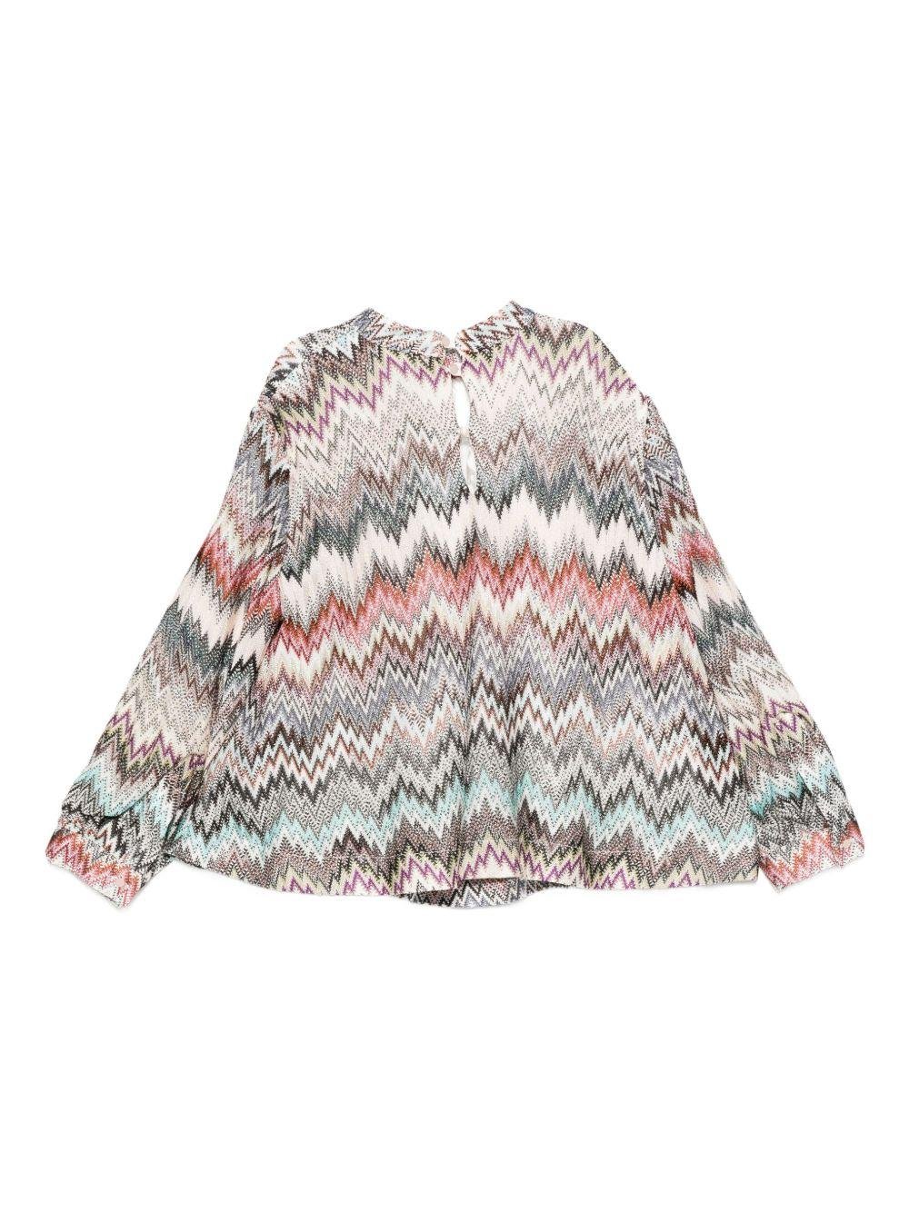 Maglia per bambina Missoni Kids multicolore con motivo a zigzag - Rubino Kids