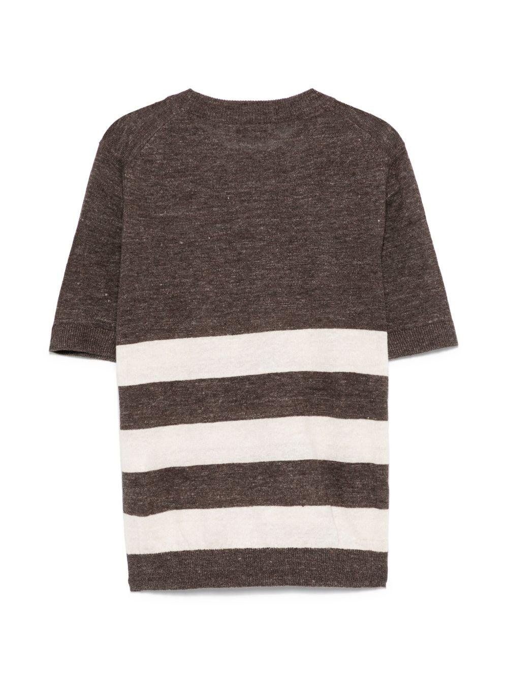 Maglia per bambino Brunello Cucinelli Kids marrone con design a righe - Rubino Kids
