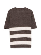 Maglia per bambino Brunello Cucinelli Kids marrone con design a righe - Rubino Kids