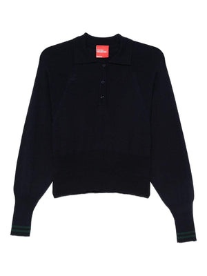 Merci women's blue polo-style collar sweater